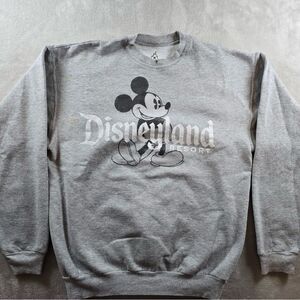 Disneyland Resort x Hanes Gray Crewneck Sweater with Classic Mickey Design